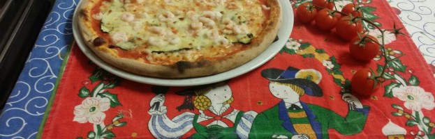 Pizza con Zucchine e Gamberetti