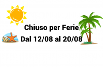 Ferie estive dal 12/08 al 20/08